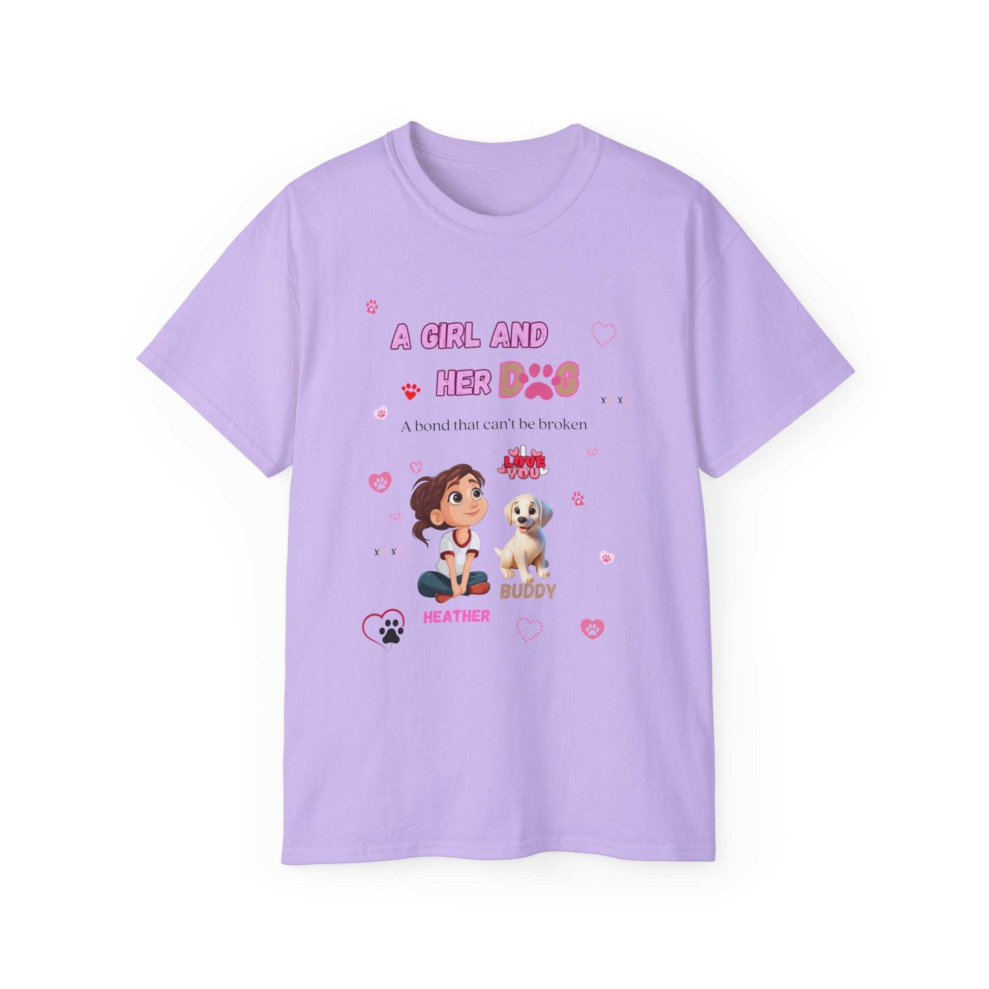Girl and Her Dog Unisex Tee | Cute Pet Lover Shirt | Personalized Gift - Purrfect Pet Haven