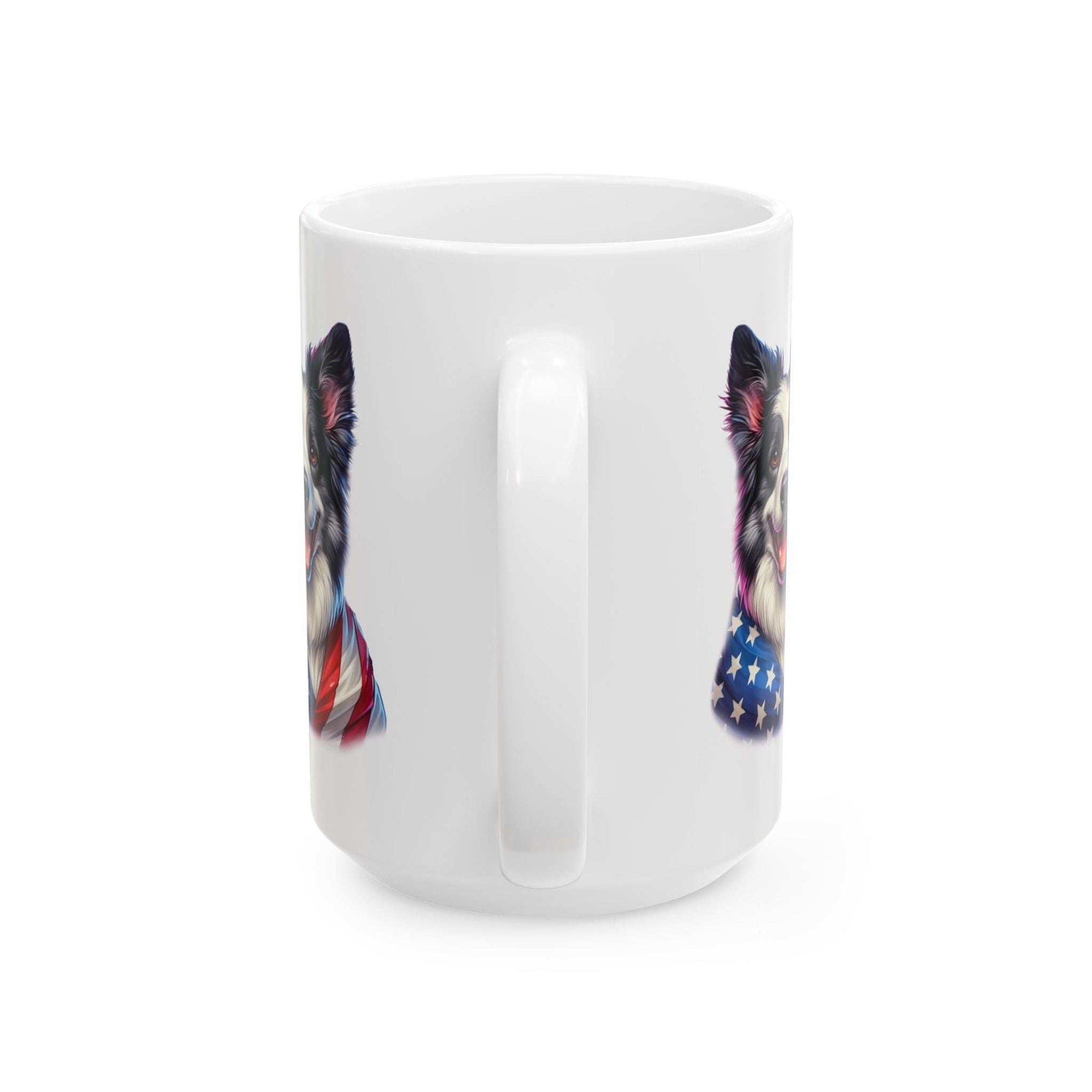 Border Collie Patriotic Dog Ceramic Mug - 11oz & 15oz | Purrfect Pet Haven
