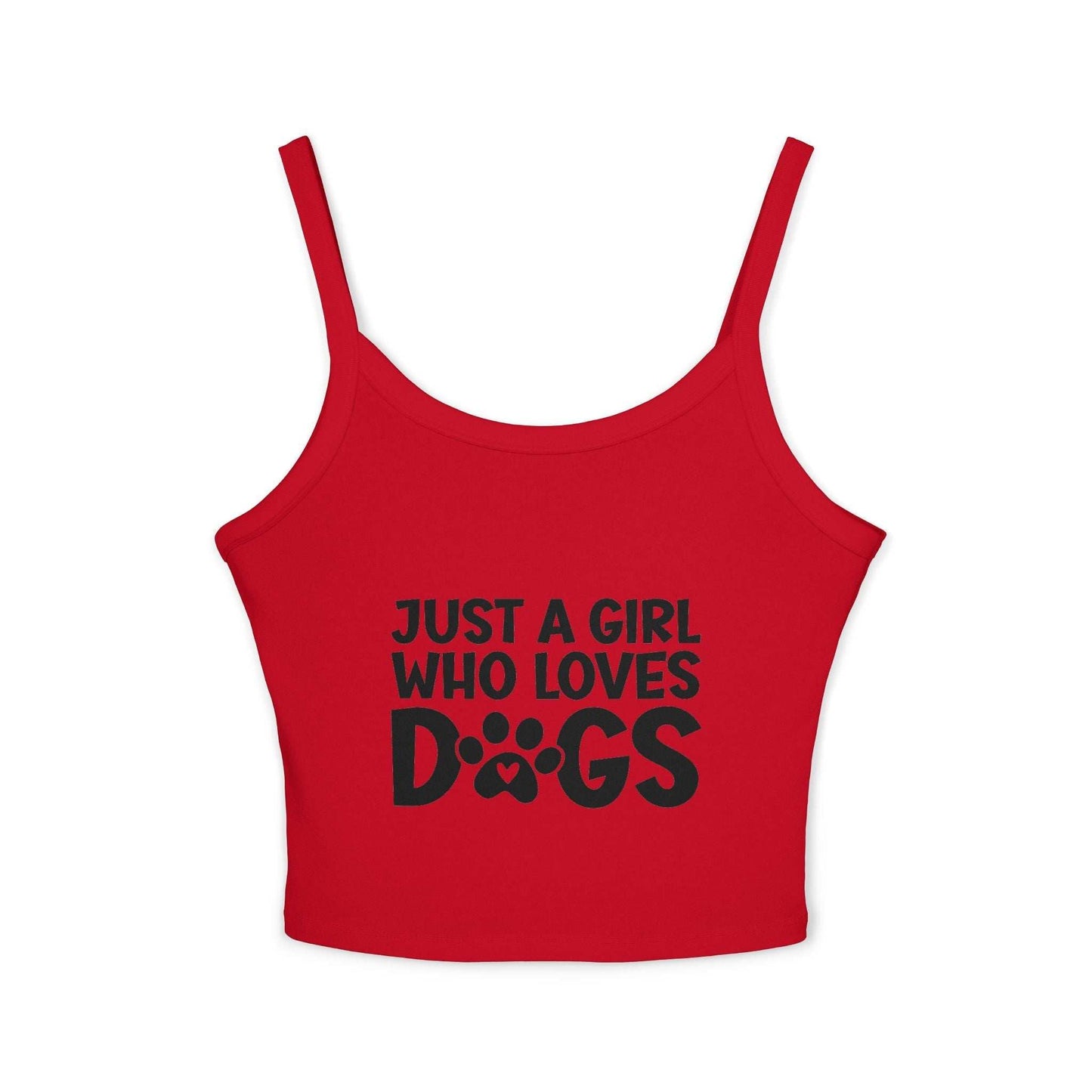 Just a Girl Who Loves Dogs Spaghetti Strap Tank Top - Cute Pet Lover Apparel | Purrfect Pet Haven