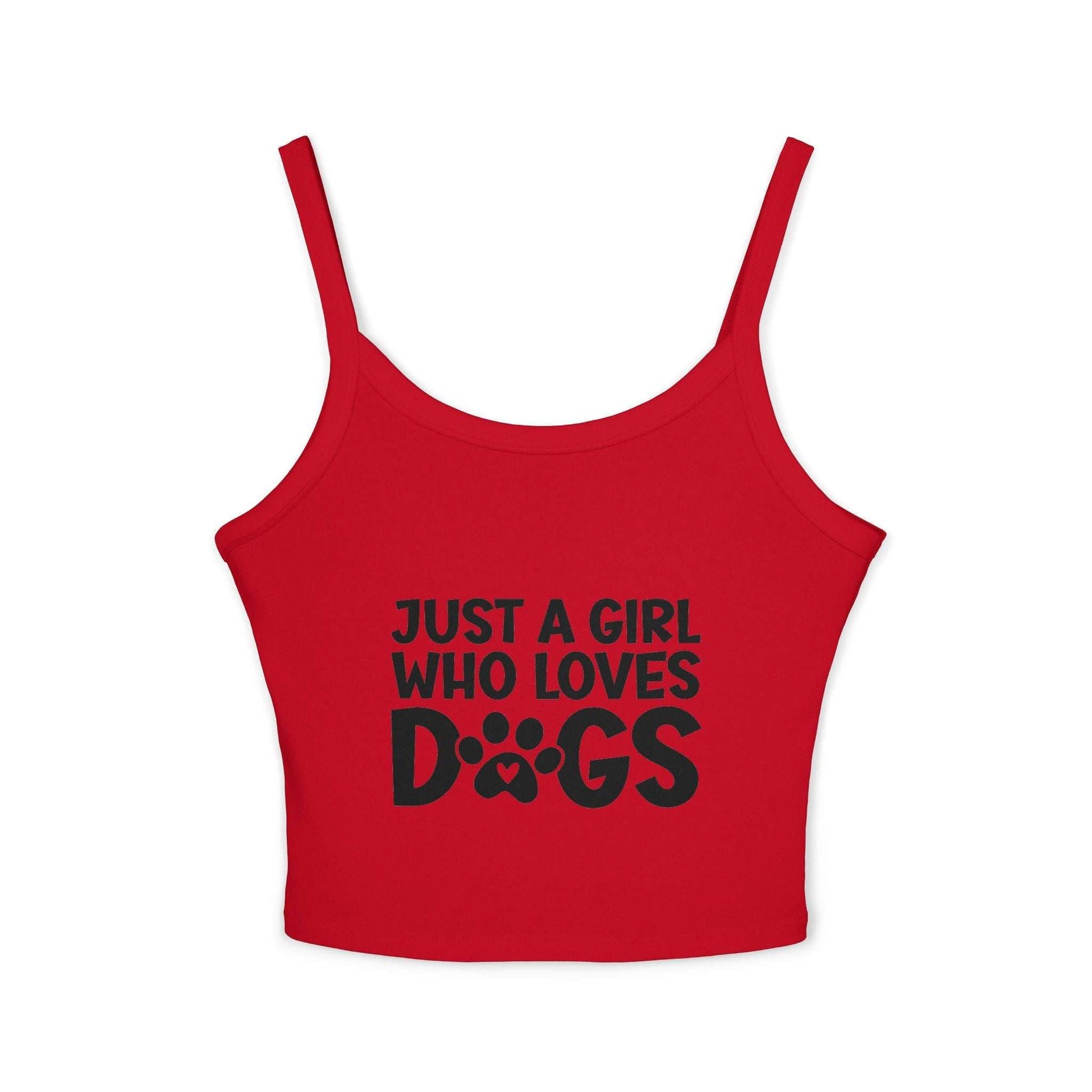 Just a Girl Who Loves Dogs Spaghetti Strap Tank Top - Cute Pet Lover Apparel | Purrfect Pet Haven