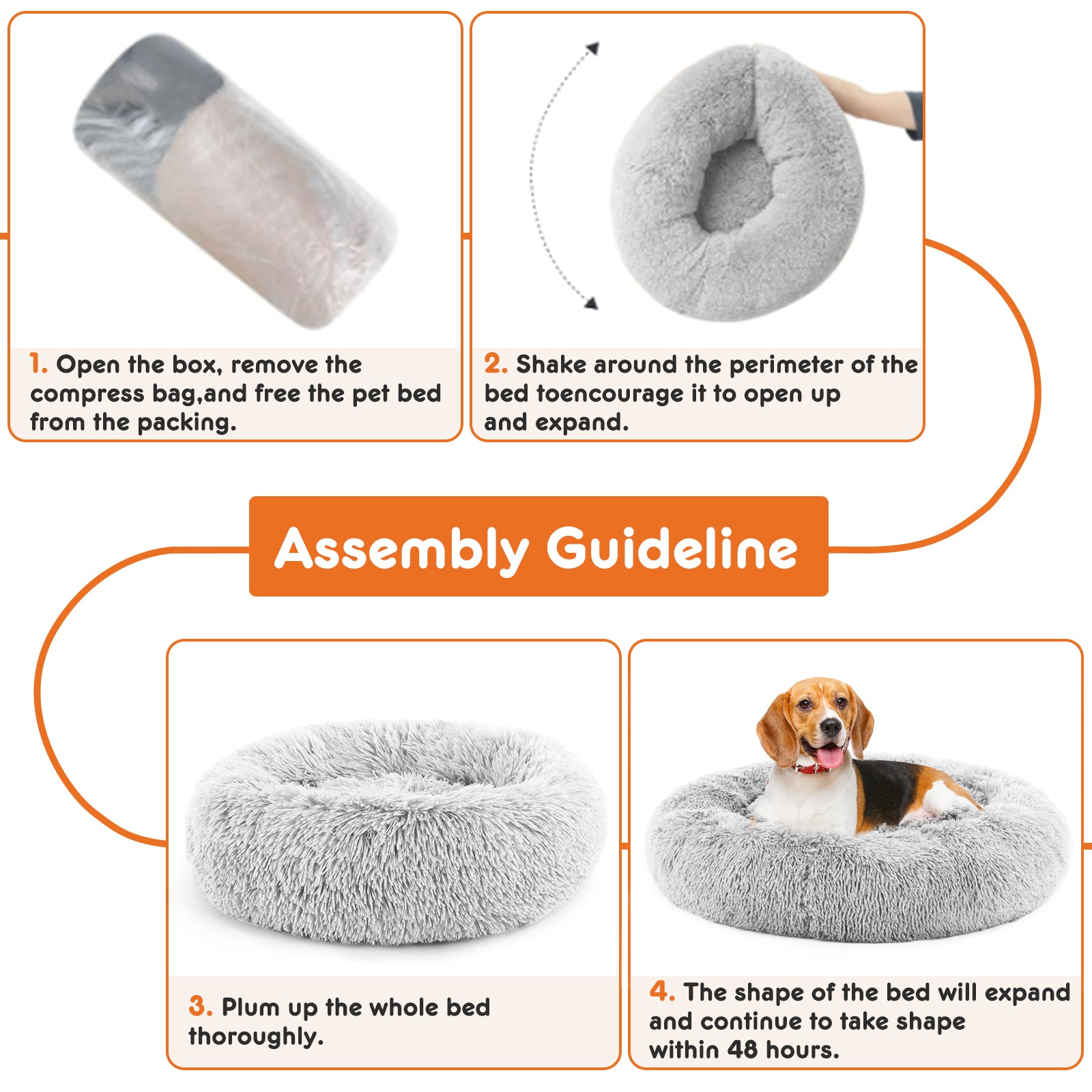 Pet Bed - Round Fluffy Plush for Dogs & Cats - Purrfect Pet Haven