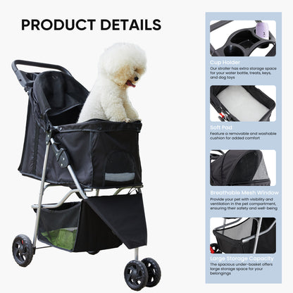 Pet Stroller - Foldable for Small Dogs & Cats - Purrfect Pet Haven