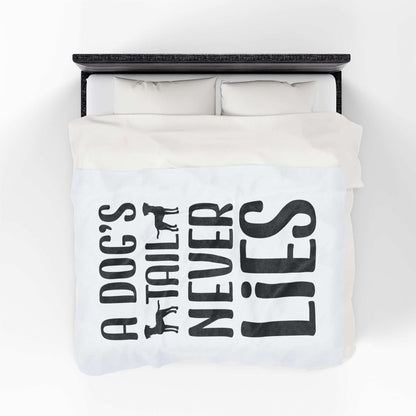 Cozy Velveteen Plush Blanket - "A Dog's Tail Never Lies" - Pet Lover Gift - Purrfect Pet Haven