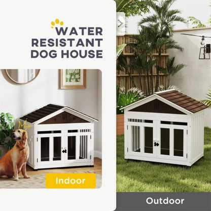 Elegant Haven Crate - Wooden Dog Furniture Kennel - Purrfect Pet Haven