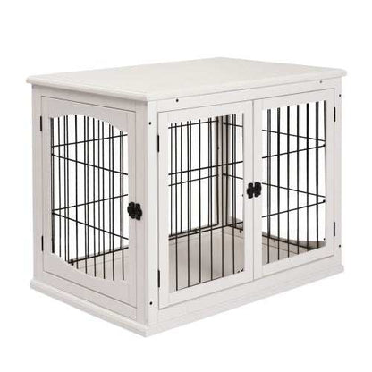 Small Kennel End Table With Two Open Sides And Lockable Door - Purrfect Pet Haven