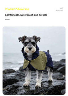 Dog Raincoat With Hood - Cape Style And Snap Closure