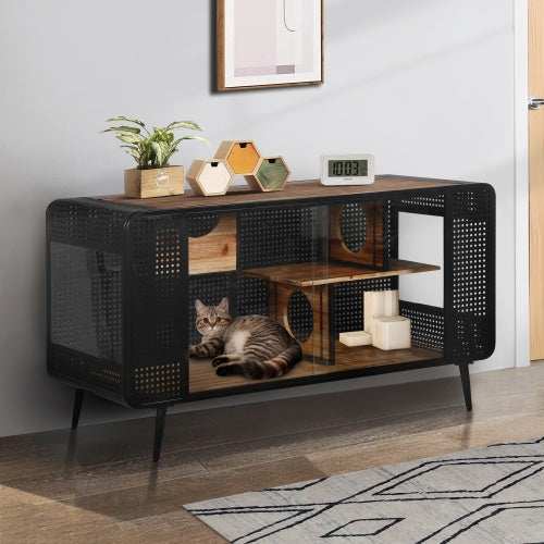 Spacious Cat House - Tempered Glass Design - Purrfect Pet Haven
