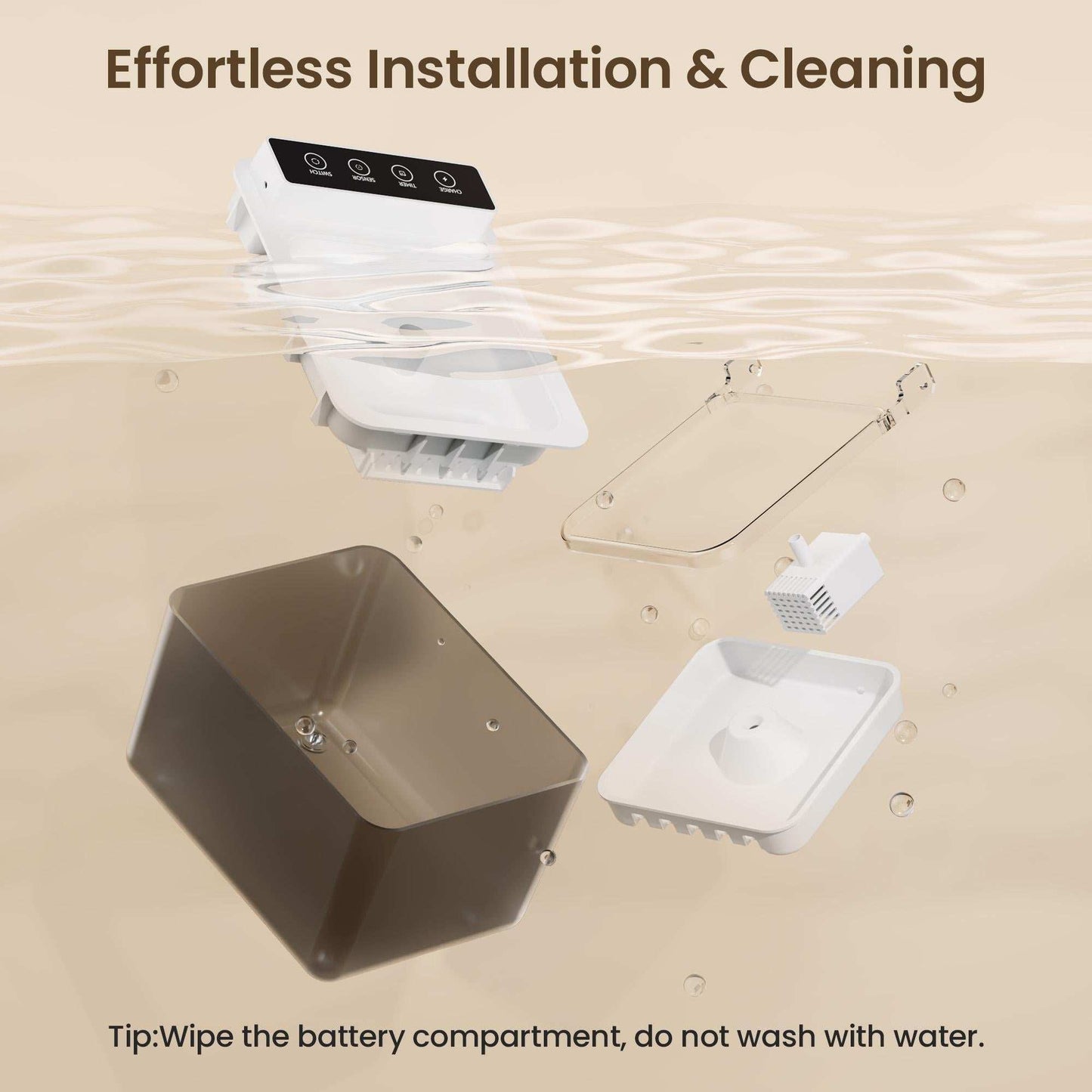 Wireless Charging Battery Driven 304 Stainless Steel Cat Automatic Induction Pet Water Fountain - Purrfect Pet Haven