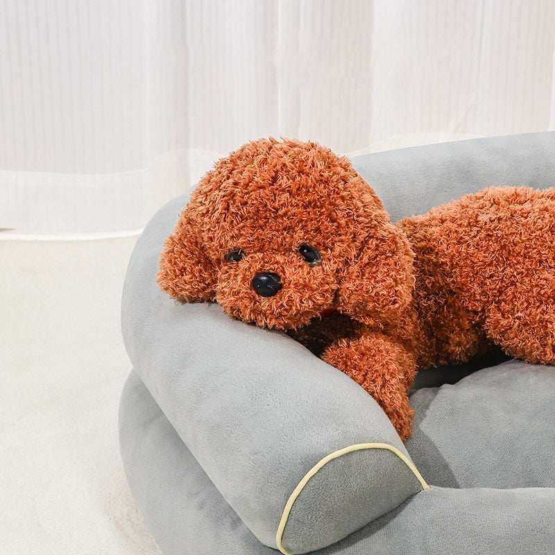 Soft Fabric Pet Sofa Bed For Dogs and Cats with Side Bolsters - Small to 3XL - Purrfect Pet Haven