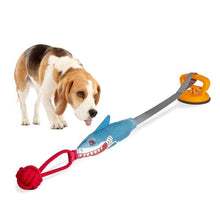 Shark Shaped Interactive Twine Rope Ball Dog Pet Chew Squeaky Toy With Suction Cup - Purrfect Pet Haven