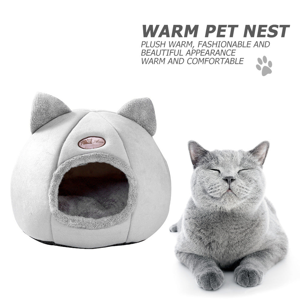 Winter Cat Nest - Large Enclosed Warm Sofa Bed for Cold Weather - Purrfect Pet Haven