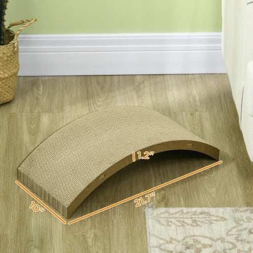 PawHut Cat Scratching Board, 4 Pack Cat Scratcher For Indoor Cats, Reversible Cat Scratching Post Replacement For Cat Wheel, Brown - Purrfect Pet Haven
