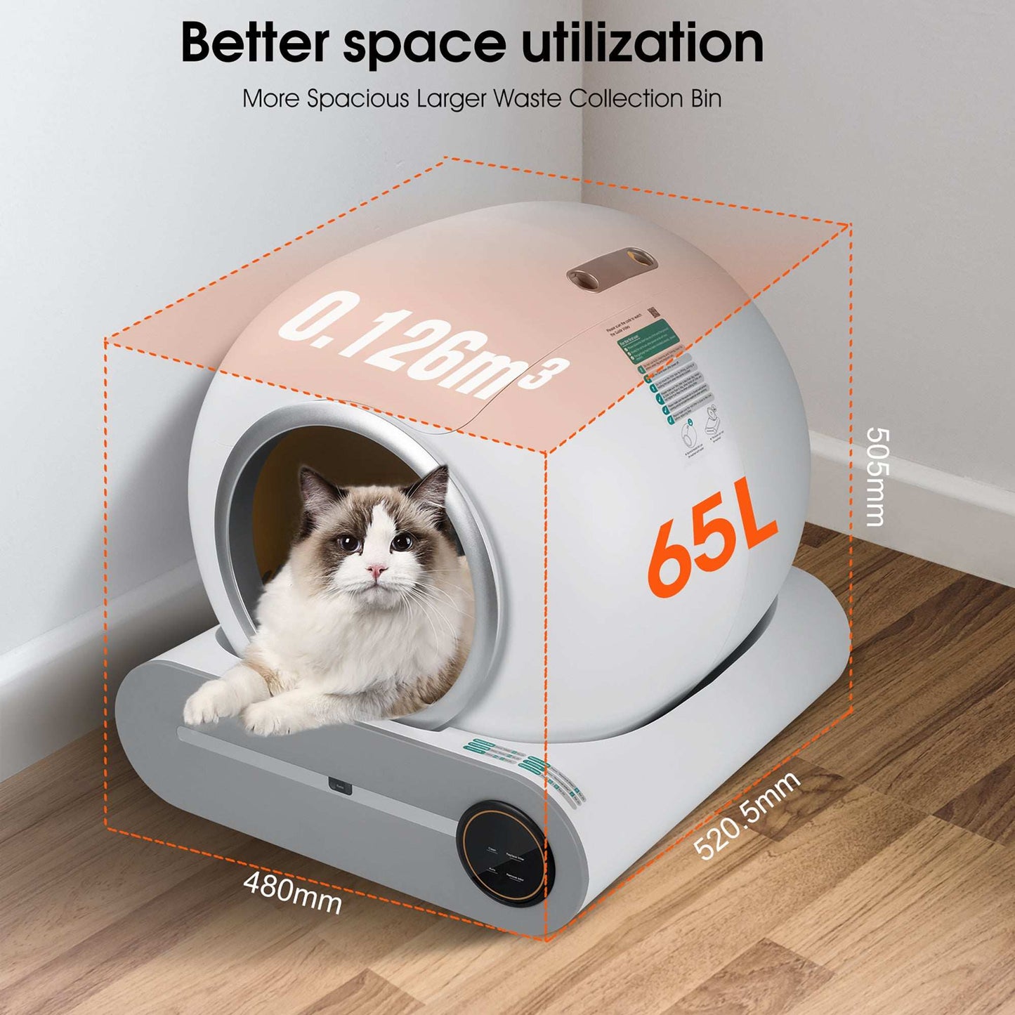 Self-cleaning Litter Box, Automatic Scooping And Deodorization, App Control Supports 2.4G WiFi, Intelligent Automatic Litter Box With Padding - Purrfect Pet Haven