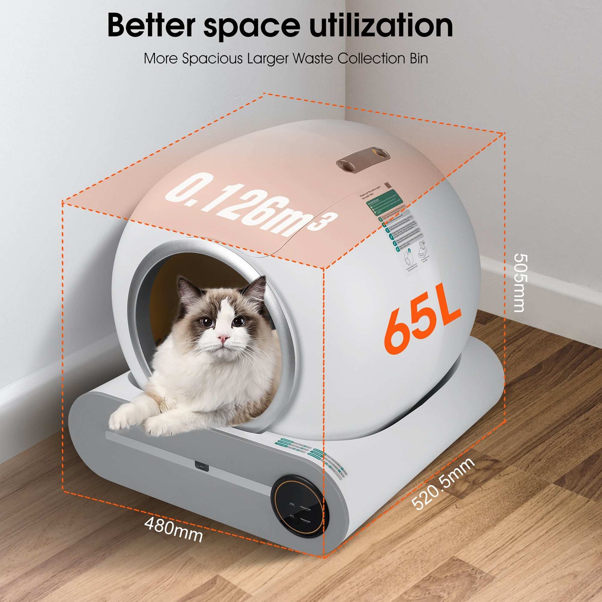 Self-cleaning Litter Box, Automatic Scooping And Deodorization, App Control Supports 2.4G WiFi, Intelligent Automatic Litter Box With Padding - Purrfect Pet Haven