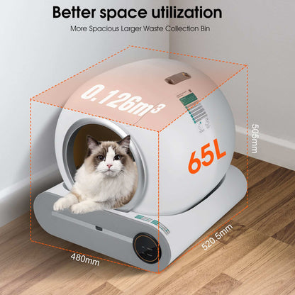 Self-cleaning Litter Box, Automatic Scooping And Deodorization, App Control Supports 2.4G WiFi, Intelligent Automatic Litter Box With Padding - Purrfect Pet Haven