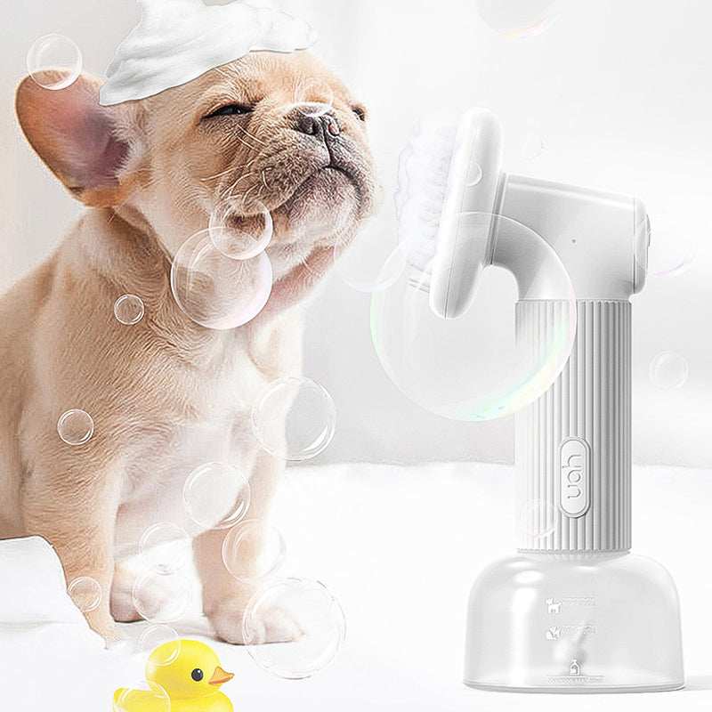 Automatic Foaming Silicone Bristles Pet Bathing Brush- USB Charging - Purrfect Pet Haven