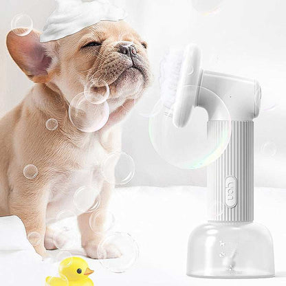 Automatic Foaming Silicone Bristles Pet Bathing Brush- USB Charging - Purrfect Pet Haven