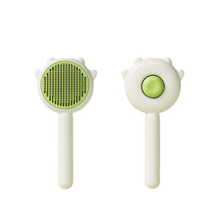 Professional De-Shedding Brush - Massage Grooming Tool with Self-Cleaning Button - Purrfect Pet Haven