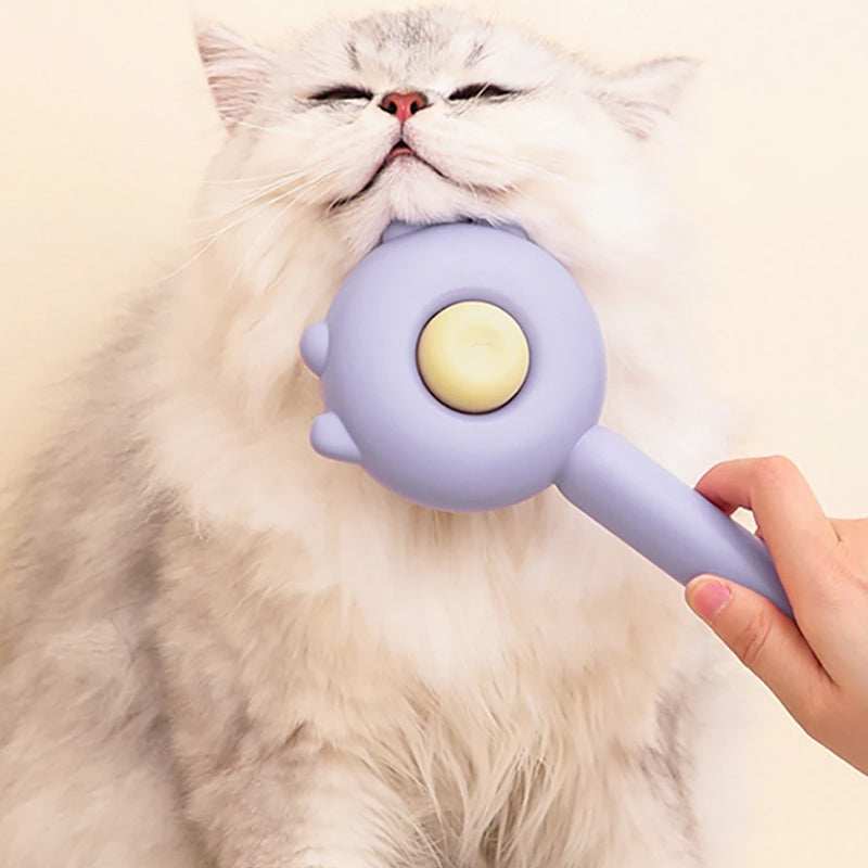 Professional De-Shedding Brush - Massage Grooming Tool with Self-Cleaning Button - Purrfect Pet Haven