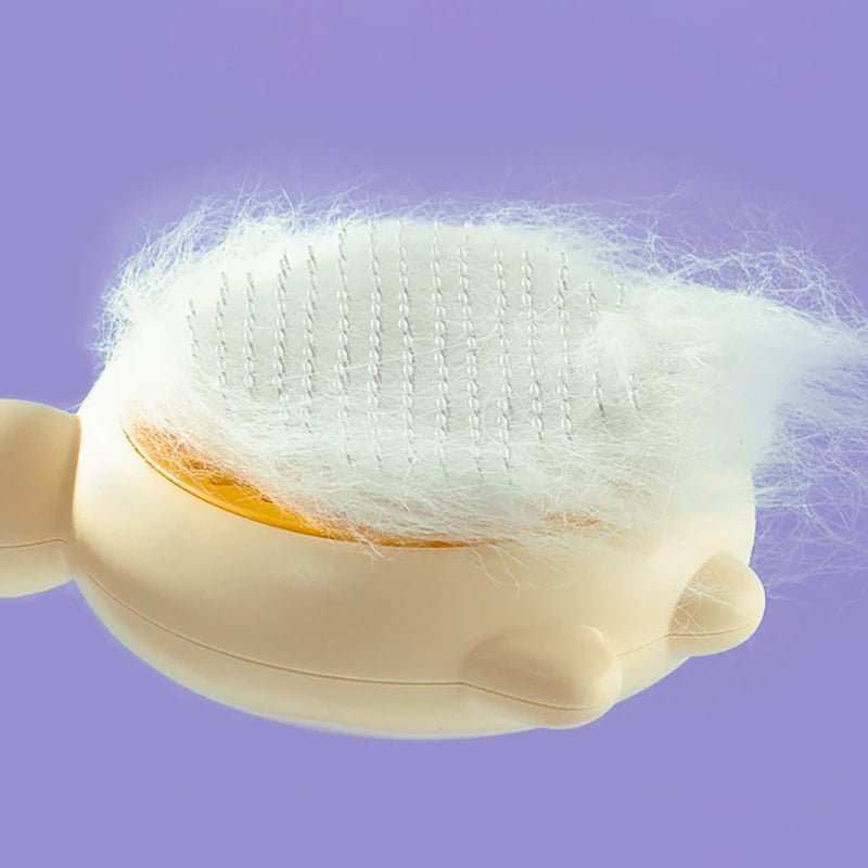 Professional De-Shedding Brush - Massage Grooming Tool with Self-Cleaning Button - Purrfect Pet Haven
