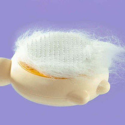 Professional De-Shedding Brush - Massage Grooming Tool with Self-Cleaning Button - Purrfect Pet Haven