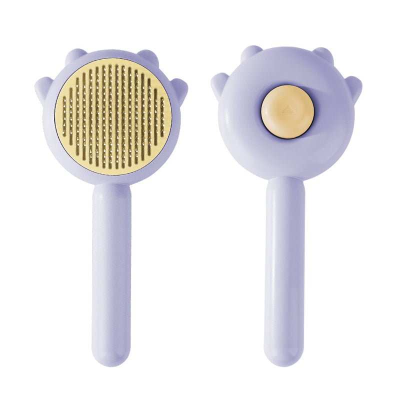 Professional De-Shedding Brush - Massage Grooming Tool with Self-Cleaning Button - Purrfect Pet Haven