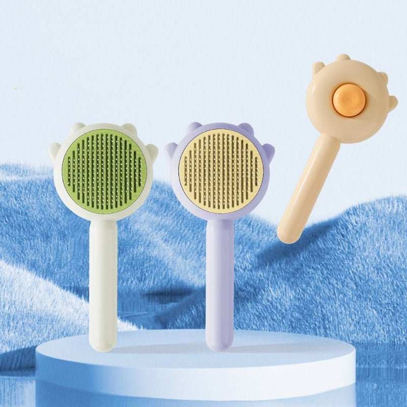Professional De-Shedding Brush - Massage Grooming Tool with Self-Cleaning Button - Purrfect Pet Haven