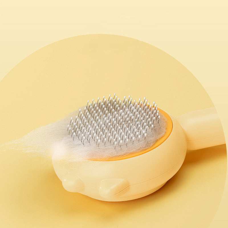 Professional De-Shedding Brush - Massage Grooming Tool with Self-Cleaning Button - Purrfect Pet Haven