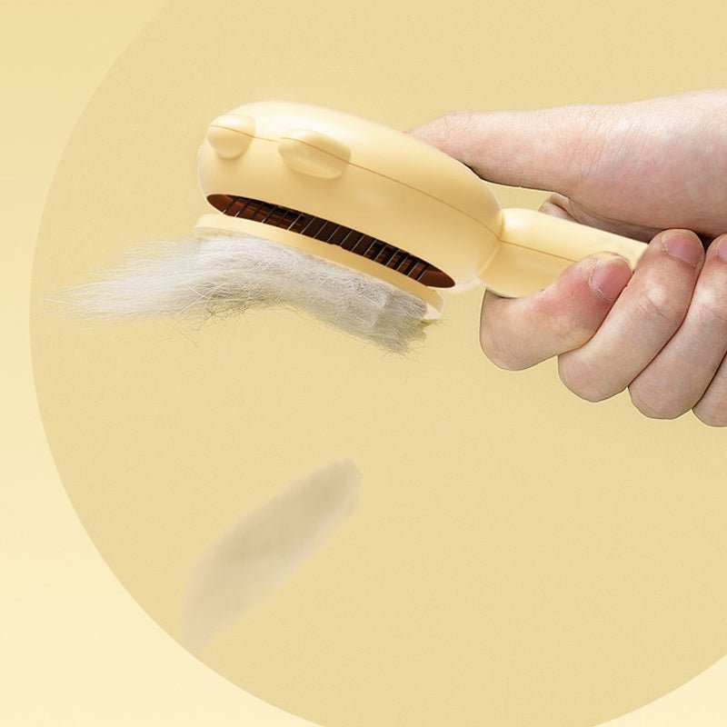 Professional De-Shedding Brush - Massage Grooming Tool with Self-Cleaning Button - Purrfect Pet Haven