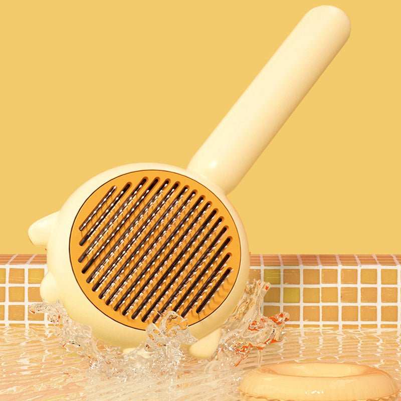 Professional De-Shedding Brush - Massage Grooming Tool with Self-Cleaning Button - Purrfect Pet Haven