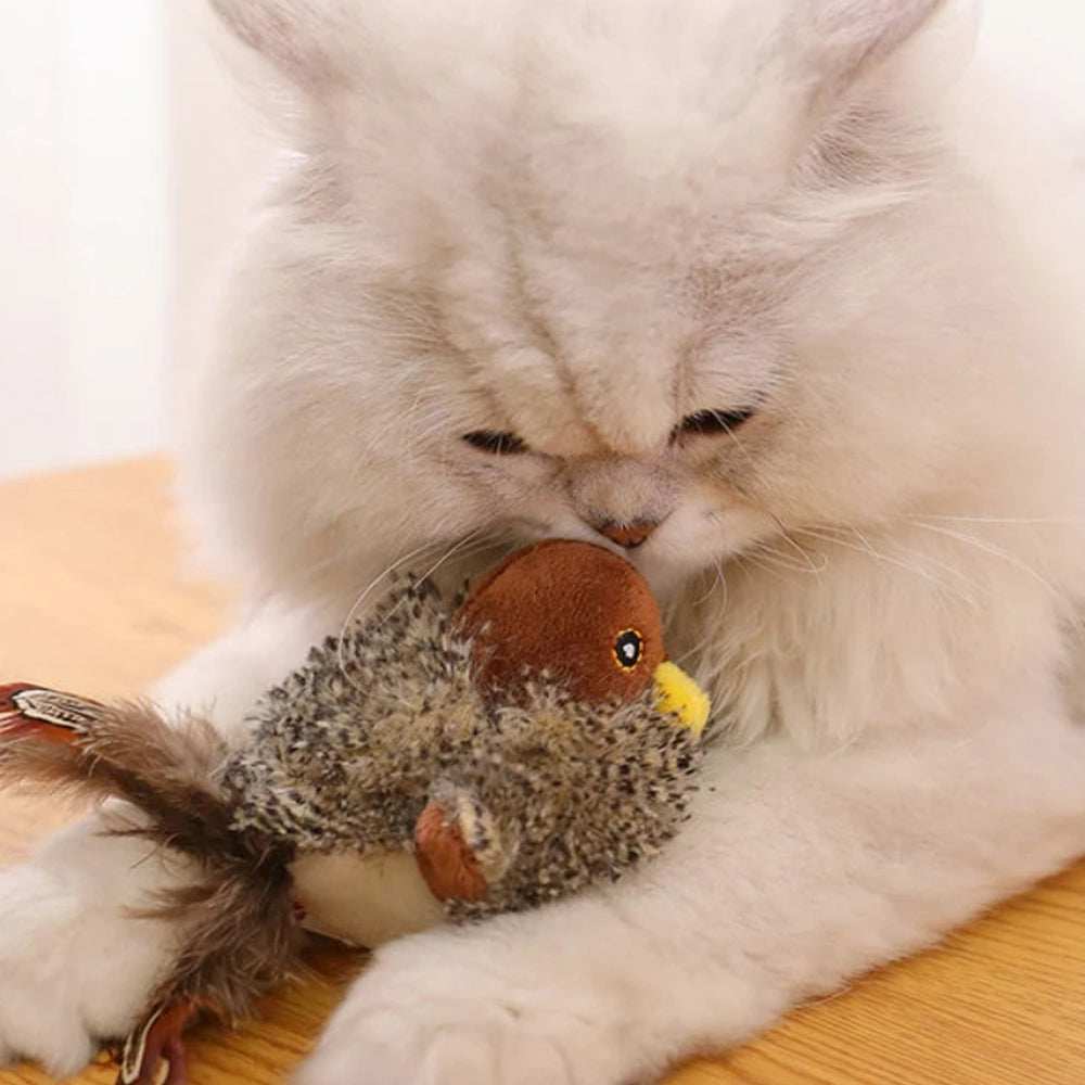 Interactive Simulated Bird Toy for Cats Realistic Design - Non-Removable Battery Powered - Purrfect Pet Haven