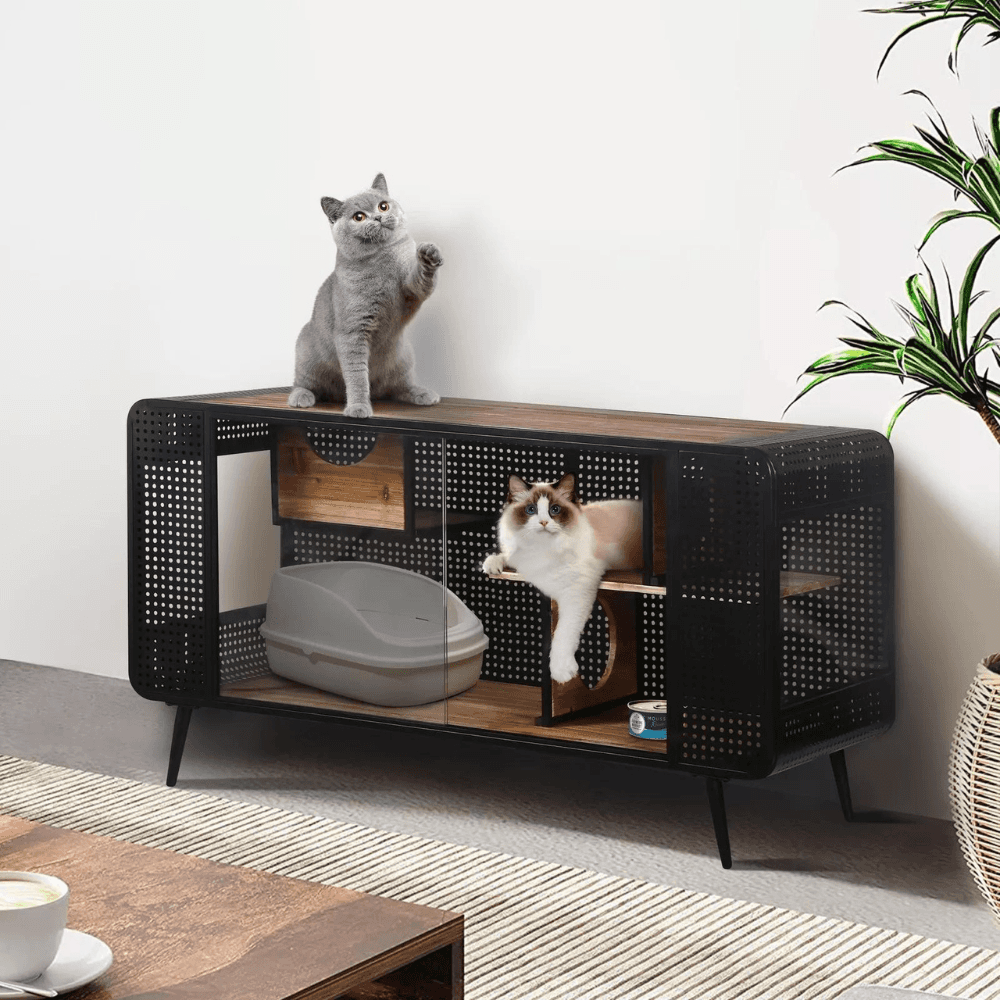 Stylish and Functional Cat House with Tempered Glass - Purrfect Pet Haven