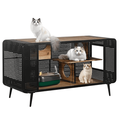 Stylish and Functional Cat House with Tempered Glass - Purrfect Pet Haven