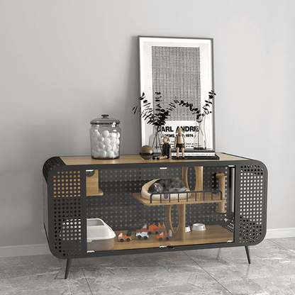 Stylish and Functional Cat House with Tempered Glass - Purrfect Pet Haven