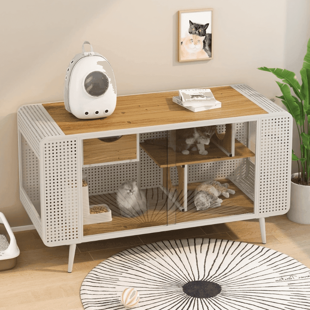 Spacious Cat House with Tempered Glass - Purrfect Pet Haven