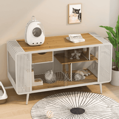 Spacious Cat House with Tempered Glass - Purrfect Pet Haven