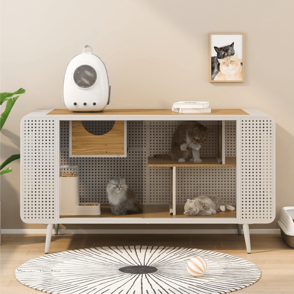 Spacious Cat House with Tempered Glass - Purrfect Pet Haven