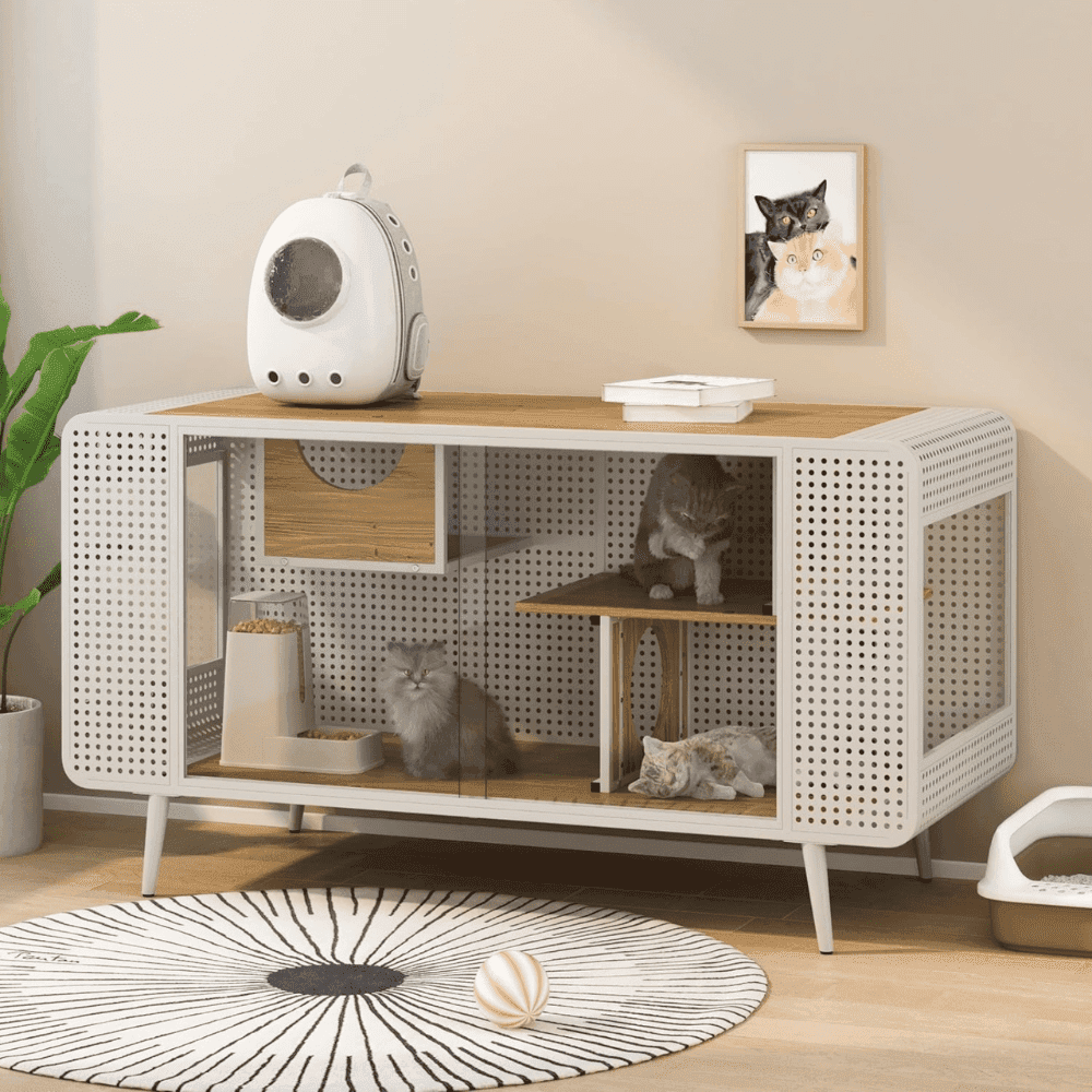 Spacious Cat House with Tempered Glass - Purrfect Pet Haven