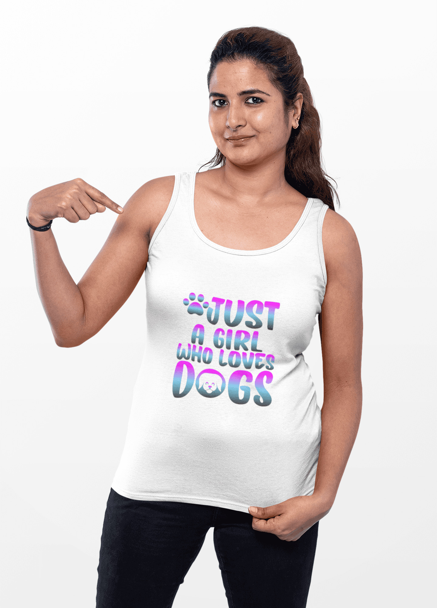 Just a Girl Who Loves Dogs Tank Top, Dog Lover Gift - Purrfect Pet Haven