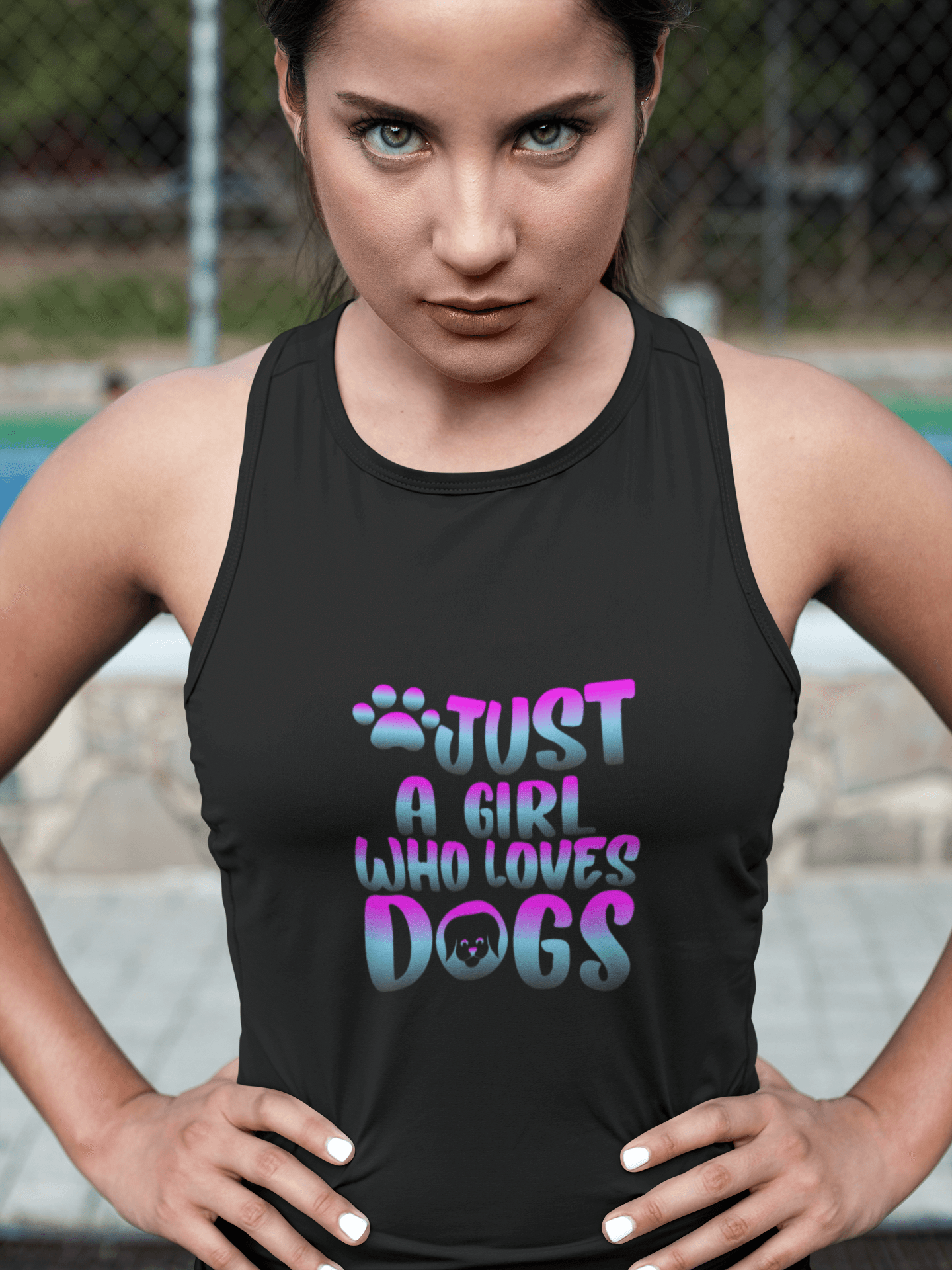 Just a Girl Who Loves Dogs Tank Top, Dog Lover Gift - Purrfect Pet Haven