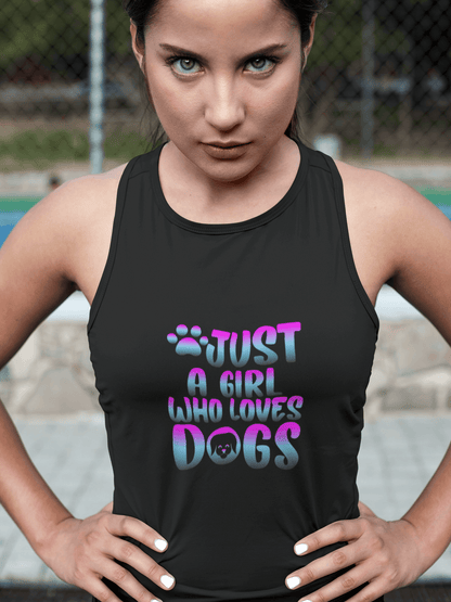 Just a Girl Who Loves Dogs Tank Top, Dog Lover Gift - Purrfect Pet Haven