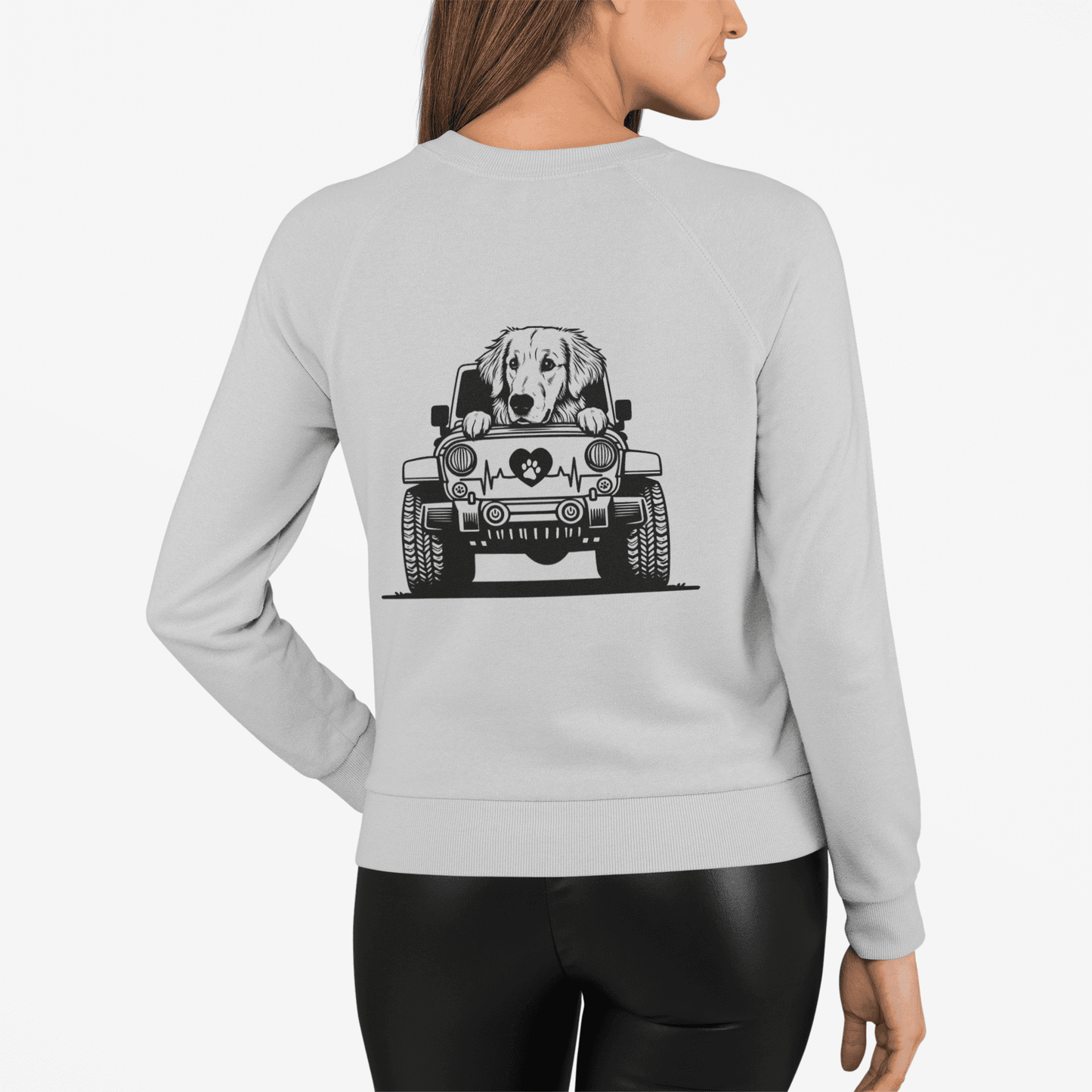 Golden Retriever Jeep Sweatshirt - Dog Lover's Heavy Blend - Purrfect Pet Haven