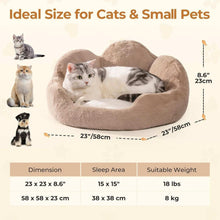 Cozy Khaki Flower Pet Bed - Washable - Purrfect Pet Haven