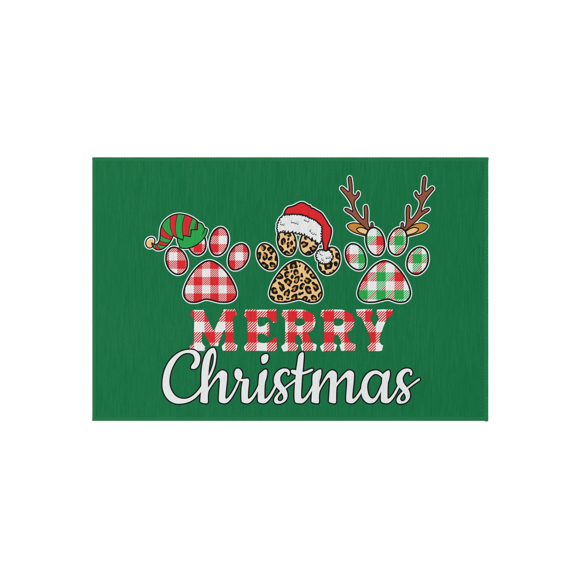 Christmas Pet Doormat - Merry Christmas Paw Print - Purrfect Pet Haven