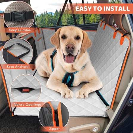 Dog Backseat Extender, Car Seat Cover With A Hard Bottom That Can Withstand 400 Pounds, Sturdy Waterproof Dog Hammock - Purrfect Pet Haven