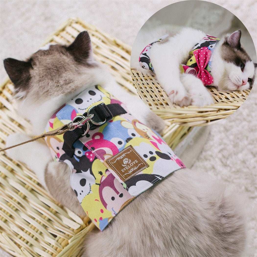 Rope Cat Traction Cat Chest Strap Set Bow - Purrfect Pet Haven