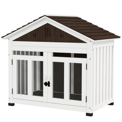 Elegant Haven Crate - Wooden Dog Furniture Kennel - Purrfect Pet Haven
