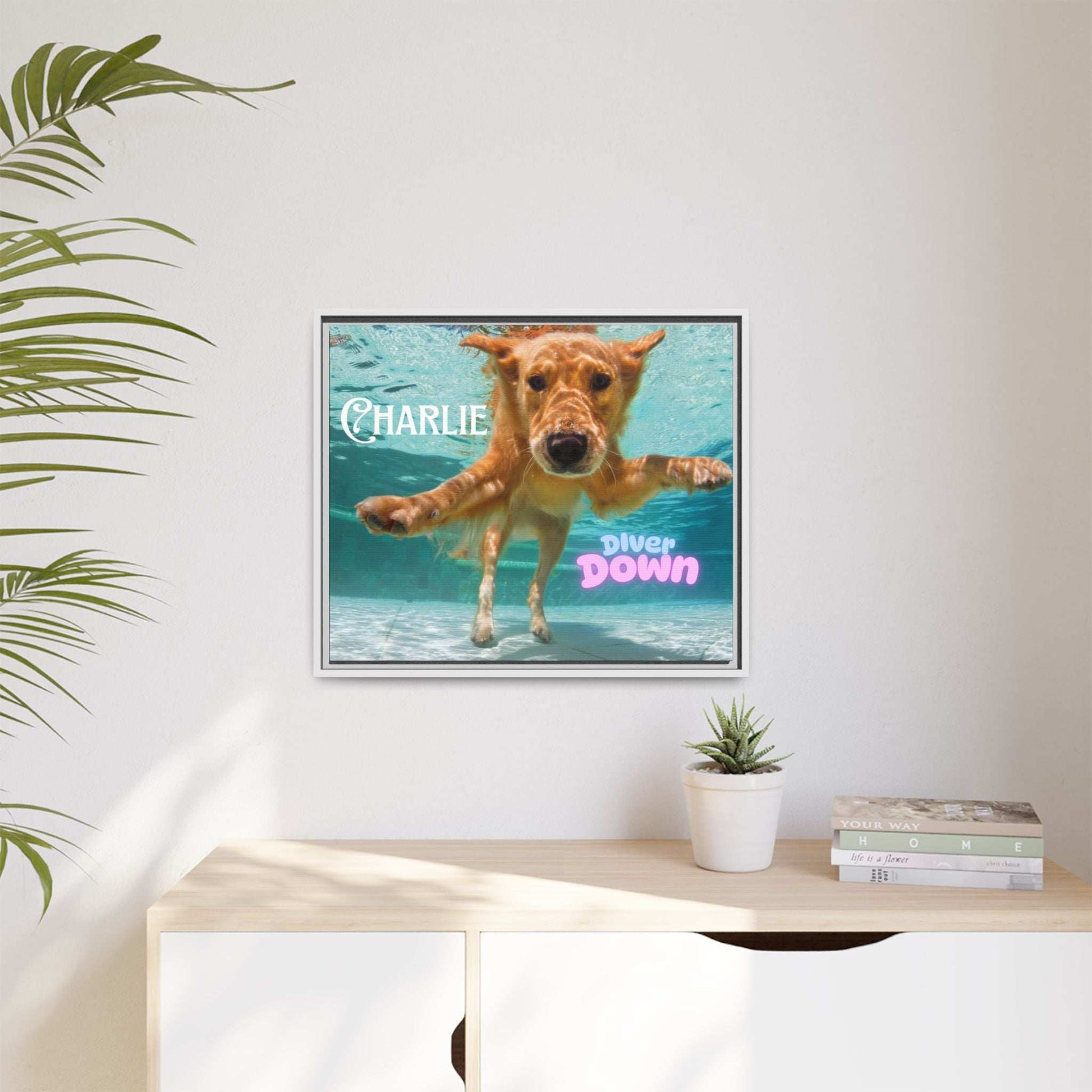 Framed Personalized Landscape Photo Canvas Wall Art - 'Add your Caption' - Purrfect Pet Haven