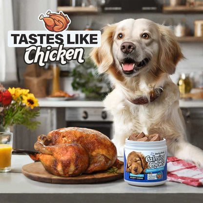 Calming Chews For Dogs Dog Anxiety Relief Promote Relaxation Dog Calming Chews With Melatonin For Dogs Chamomile Magnesium Citrate 90 Soft Chews Chicken Flavor - Purrfect Pet Haven