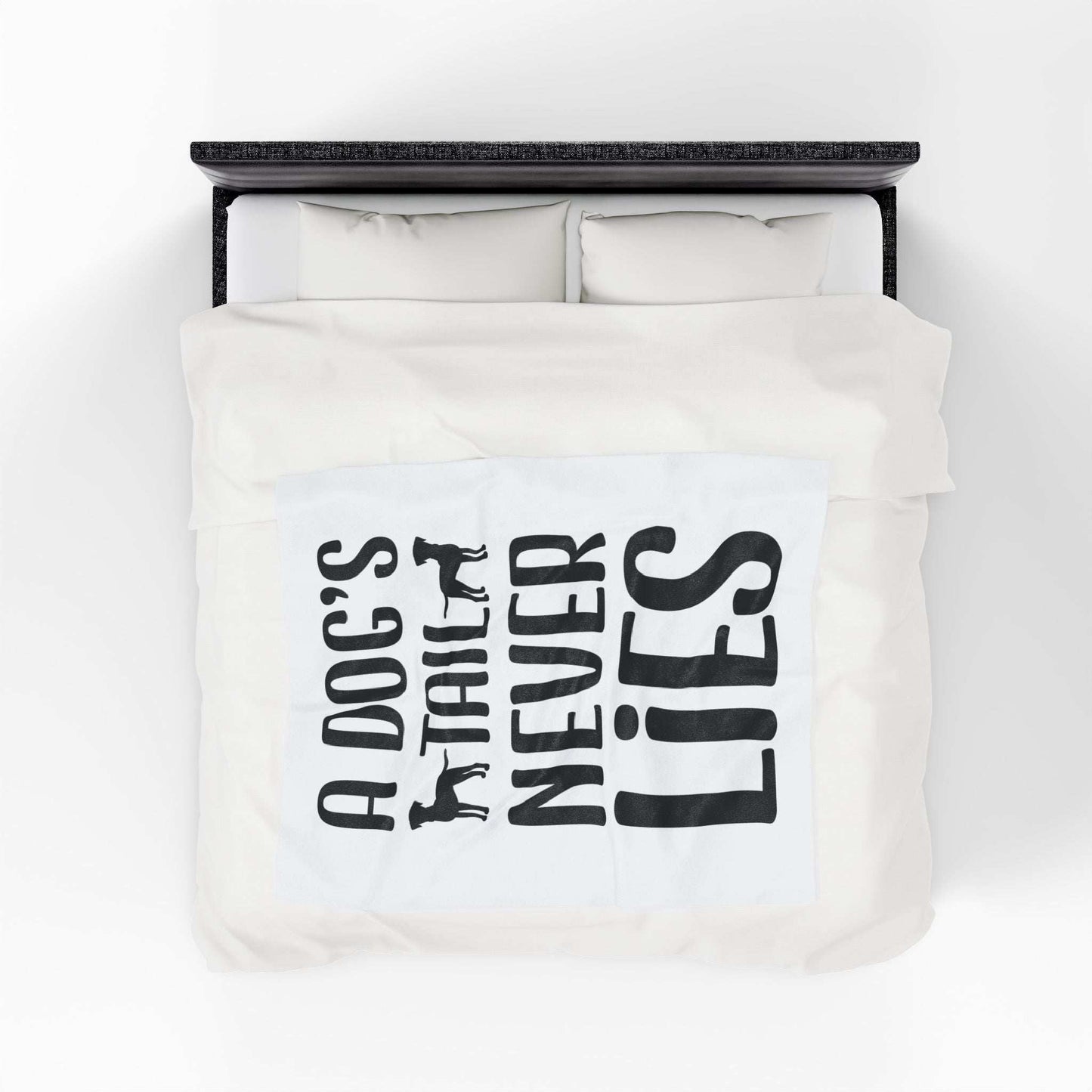 Cozy Velveteen Plush Blanket - "A Dog's Tail Never Lies" - Pet Lover Gift - Purrfect Pet Haven